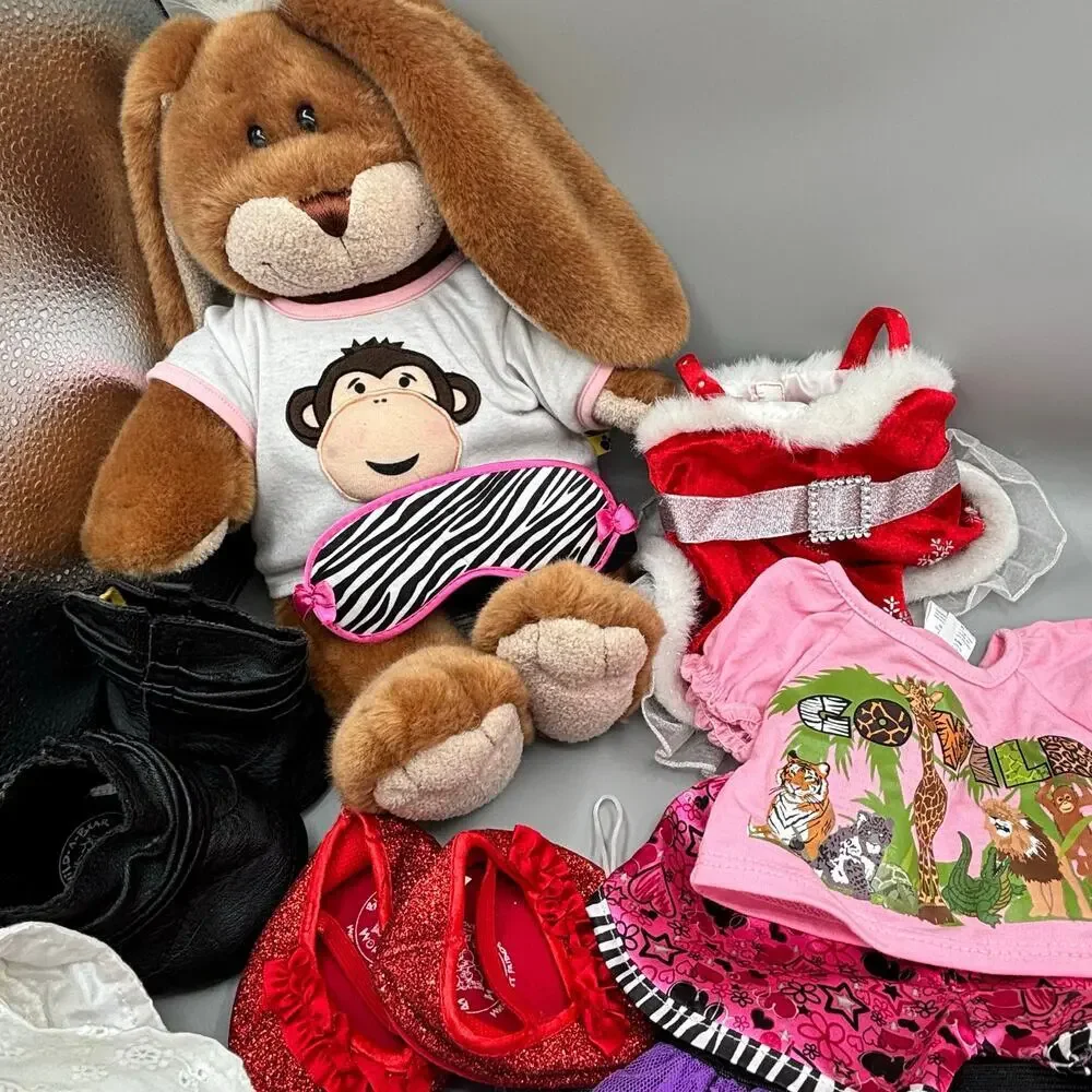 Build a Bear 2003 Vintage Floppy Bunny 11 Piece Clothing & Shoe Accessories Lot